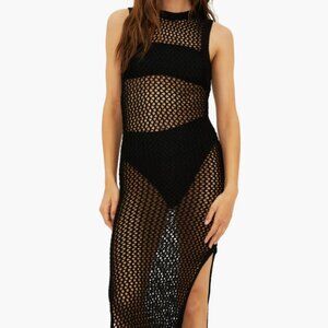 Beach Riot Holly Sheer Open Knit Cover-Up Dress, Size S
